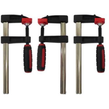 Imagem de Kit 3 Grampos P/ Carpinteiro Tipo Sargento 150x50x210mm Onetools