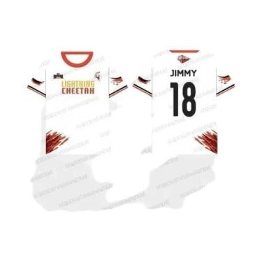 Imagem de Camiseta Esportiva Casual Branca White Lightning Cheetah De Gola Redon