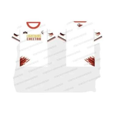 Imagem de Camiseta Esportiva Casual Branca White Lightning Cheetah De Gola Redon