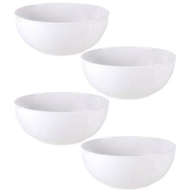 Imagem de Cj 4 Saladeiras Porcelana Tramontina 24cm Branca Salada Sobremesa Buff
