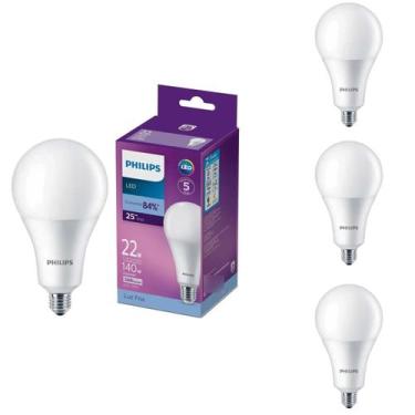 Imagem de 4 Lâmpada Led Bulbo 22w Bivolt A97 E27 6500k Philips 2300lm