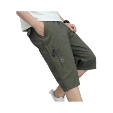 Imagem de Bermudas Cargo Masculinas Leves De Algodão Para Verão, Casuais, Esport