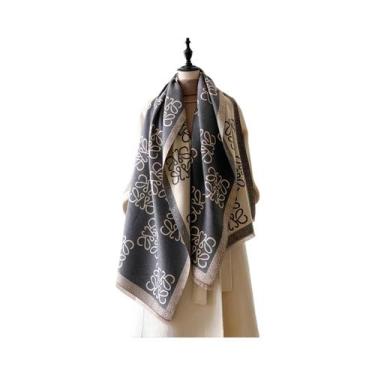 Imagem de Cachecol Feminino De Inverno Quente Em Caxemira, Xale Pashmina Grosso,