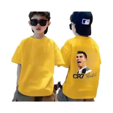 Imagem de Camiseta De Algodão Infantil De Verão CR7 Ronaldo, Casual E Respirável