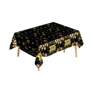 Imagem de Toalha De Mesa Plástica Feliz Ano Novo 2026 Para Decoração De Casa, Co