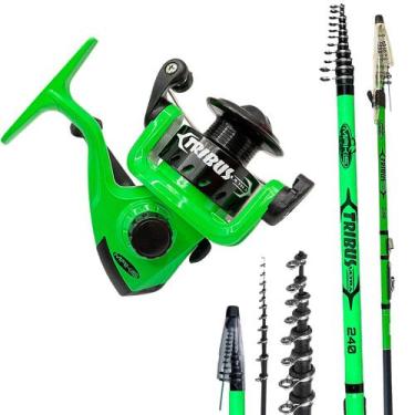Imagem de Molinete Ultra Light Verde Drag 3kg Vara Telescópica Tribus, Verde, 2,