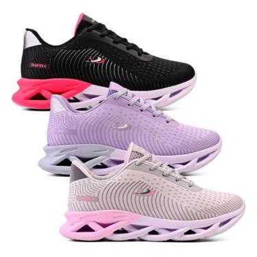 Imagem de Kit 3 Tenis Feminino Conforto Treino Leve Academia Caminhada - Oldsen,