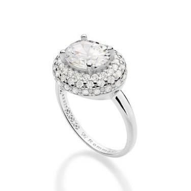 Imagem de Maxi Anel Com Zircônias Prata 925 Rommanel 810390 Tamanho:18Cor:BRANCO