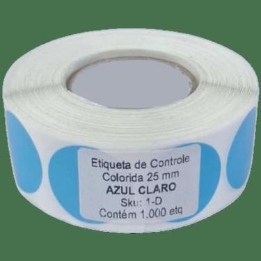 Imagem de Etiqueta Adesiva Bolinha Colorida ul Claro 25Mm 2,5 Cm Rolo 1000 Unida