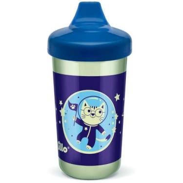 Imagem de Copo Treinamento Glow Max Antivazamento 320ml Azul - Lillo