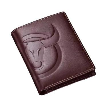 Imagem de Carteira Masculina RFID BULLCAPTAIN Em Couro Genuíno Com Grande Logoti