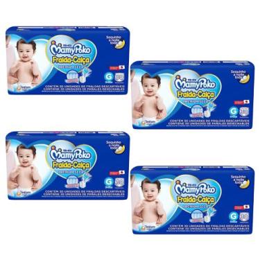 Imagem de Fralda Calça Mamypoko Super Seca Azul 4 Pacotes Tamanho G Com 30 Unida