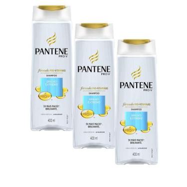 Imagem de Kit Pantene com 3 Shampoos Brilho Extremo 400ml