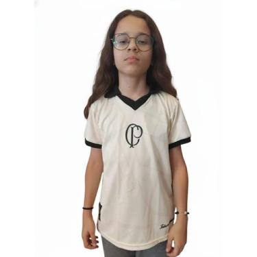 Imagem de Camisa Corinthians Polo 115 anos Off White Oficial Juvenil, Off white,