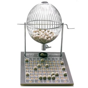 Imagem de Globo Grande para Sorteio Bingo 35x24cm com 75 Bolinhas 20mm Cód 779G 