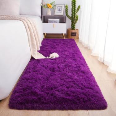 Imagem de Camino Chicrug de Felpa Esponjosa Morado Oscuro 61x152 cm