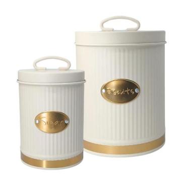 Imagem de Conjunto 2 Potes Biscoito E Açúcar Cantinho Do Café Mesa Posta Decora 