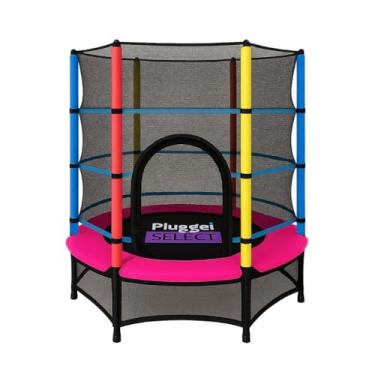 Imagem de Pula Pula Cama Elástica Trampolim Grande Criança Infantil Adolescente Brinquedo 1,55m Suporta Até 150kg com Rede de Proteção Quina Acolchoada Entrada com Zíper Amarelo/Azul/Rosa - Lojas Tahara (Rosa)