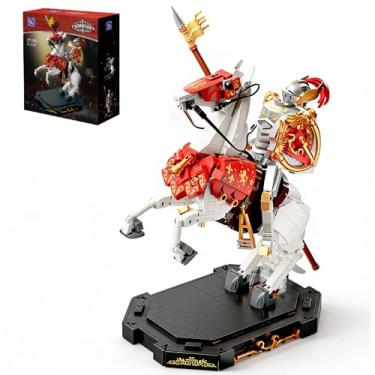 Imagem de PANTASY Kit de Construção Cavaleiro Medieval, Blocos de Montar e Brinquedo de Montar para Adultos, Modelo Colecionável 31 cm com Armadura, Cavalos e Articulação Móvel