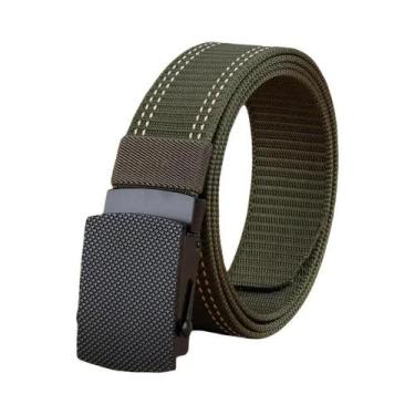 Imagem de Cinto De Nylon Preto 3.8cm Respirável Com Listras Para Esportes Ao Ar 