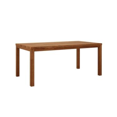 Imagem de Mesa de Jantar Retangular 100% Madeira Maciça Marrom Rústico Escuro