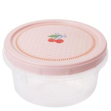 Imagem de Pote de plástico decorado rosca 900ml rosa Plasutil ref.5507