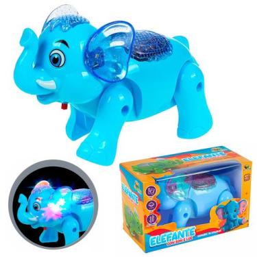 Imagem de Boneco Elefante Brinquedo Interativo Com Luzes Coloridas Som Realista 