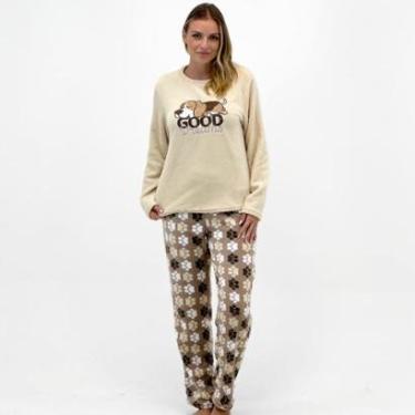 Imagem de Pijama Bene Casa Manga Longa com Calça em Plush-Feminino