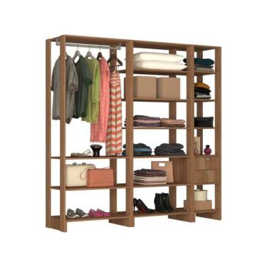 Imagem de Closet com 1 Cabideiro, 2 Gavetas e 14 nichos EY101-3-6 Linha Yes Emov