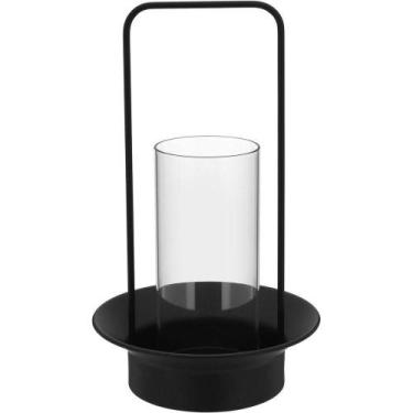 Imagem de Castiçal Porta Vela Metal 32x19x19cm Preto - HOME & CO