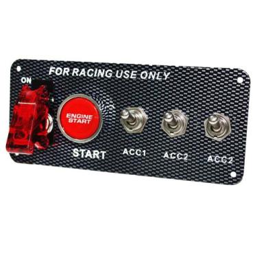 Imagem de Painel de Ignição Auto Botão Chave Turbo Start Switch - Ideal Mix
