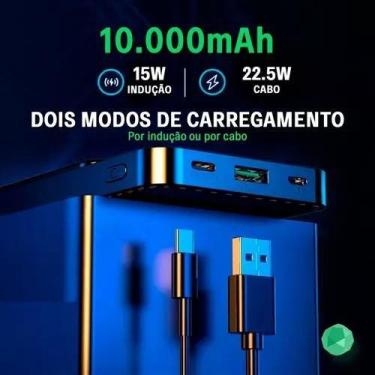 Imagem de Carregador Powerbank Portátil Indução Rápido Turbo 10000mah - POWER BA