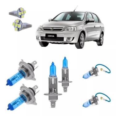 Imagem de Kit Lampada Super Branca Corsa Maxx Joy Premium Farol Duplo - TIGER