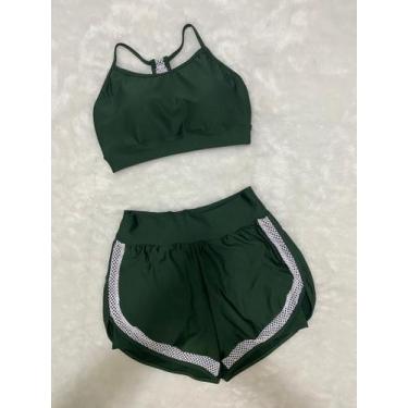 Imagem de Conjunto Academia Feminino Fitness Short duplo e Top c/ bojo - PIJAMAS