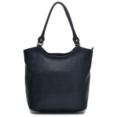 Imagem de Bolsa Sacola Feminina Em Couro Preto - Fabrica, Preto, Único, Feminino