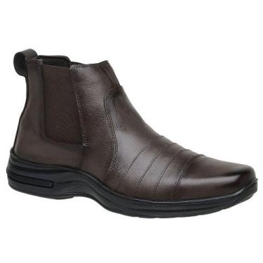 Imagem de Bota Social Masculina Em Couro Conforto Cano Baixo 7010 - Fabrica, 34,