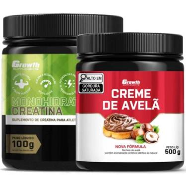 Imagem de Creatina Pura 100g Monohidratada + Creme Avelã 500g Growth
