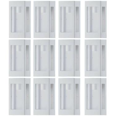 Imagem de Conjunto 12 Luminárias Arandelas de Parede Branco Bivolt E27 Lente Transparente Prime D...