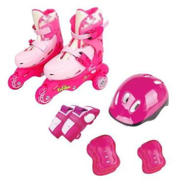Imagem de Patins Triline - 2-1 - Ajustável - 26 a 29 - Rosa - Fenix