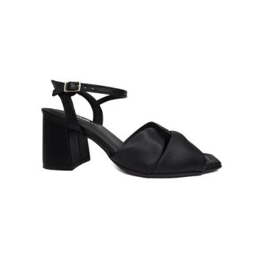 Imagem de Sandalia Piccadilly Salto Bloco 626032 Preto, 38, Preto