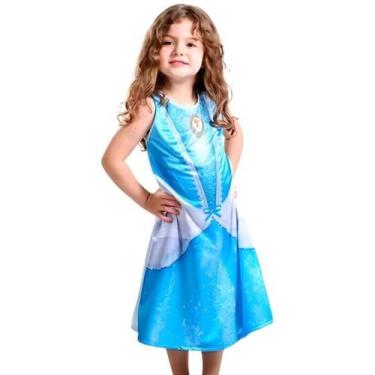 Imagem de Vestido-fantasia cinderela infantil disney Tamanho G - NovaBrink