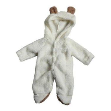 Imagem de Macacão Infantil Fantasia Parmalat Bebê, Creme, 6-9 M