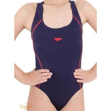 Imagem de Maiô Acqua Basic Infantil -Speedo, Marinho, Vermelho, 06