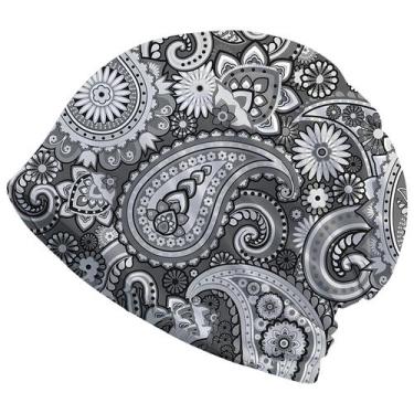 Imagem de Gorro desleixado Amasnay Grey Boho estampado para mulheres