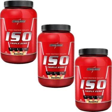 Imagem de Kit 3X Whey Iso Triple Zero - 907g Baunilha - IntegralMédica - Integra