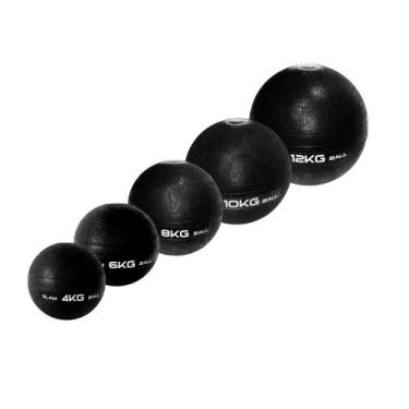 Imagem de Kit 5 Slam Ball 40kg Medicine Treino Força Fit Preta Liveup