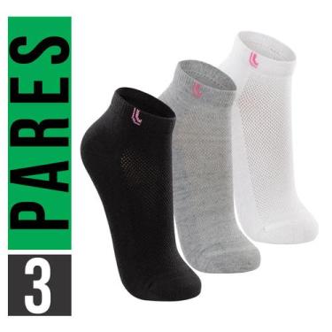 Imagem de Meia Lupo AF Sport Kit com 3 Pares Cano Curto Soquete Unissex Feminina
