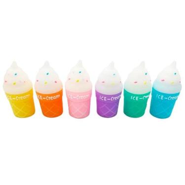 Imagem de Kit 3 Apontadores Sorvete + Borracha Cores:Azul - Lumus