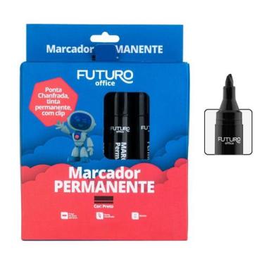Imagem de Caixa Com 10 Unidades Marcador Permanente Chanfrado 4 Cores - Futuro O