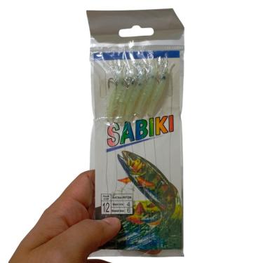 Imagem de Isca Artificial Sabiki SU-ISC9 5 Camarões Fluorescentes para Pesca Noturna Branco AB Mídia